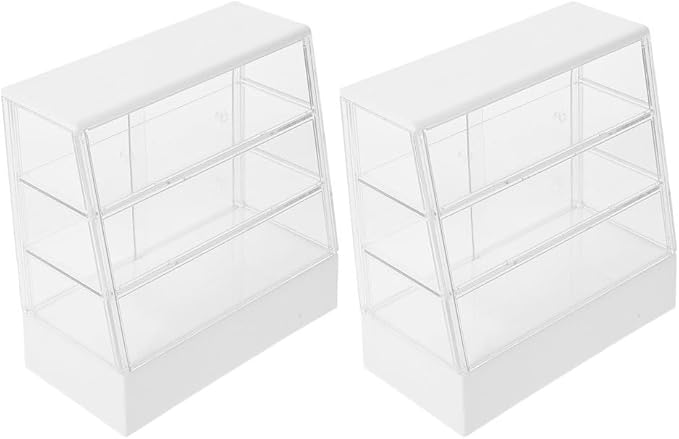 ibasenice 1 12 Scale Miniature Cake Display Cabinet for Dollhouse Bakery Furniture with Sliding Door Plastic Toy Furniture Kitchen Accessory 5.24 X 5.12 X 2.6 Inches