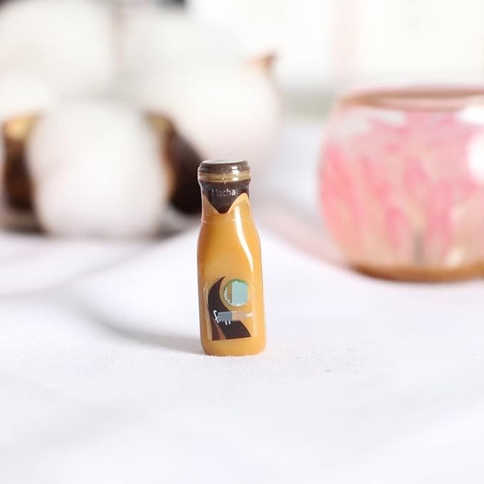 Dollhouse Decoration Accessories, 1:12 Dollhouse Ornament 5 Pcs Mini Bottled Coffee Drink Set