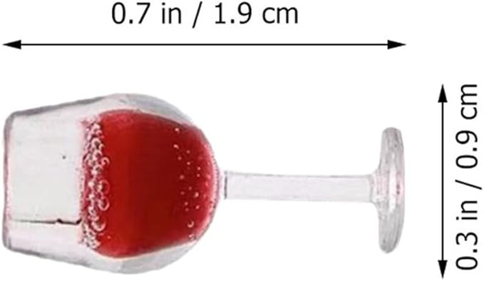 TOYANDONA 10pcs Miniature Dollhouse Wine Glasses, 1:12 Miniature Wine Glasses Mini Dollhouse Cocktail s for Kitchen Accessories Decors