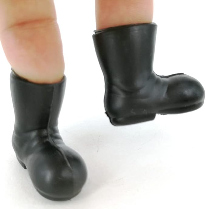 TOYANDONA Miniature Boots Miniature Toys 4 Pairs Mini Santa Claus Shoes Boots, Black Mini Christmas Santa for Crafts Christmas Decorations Kids Toys