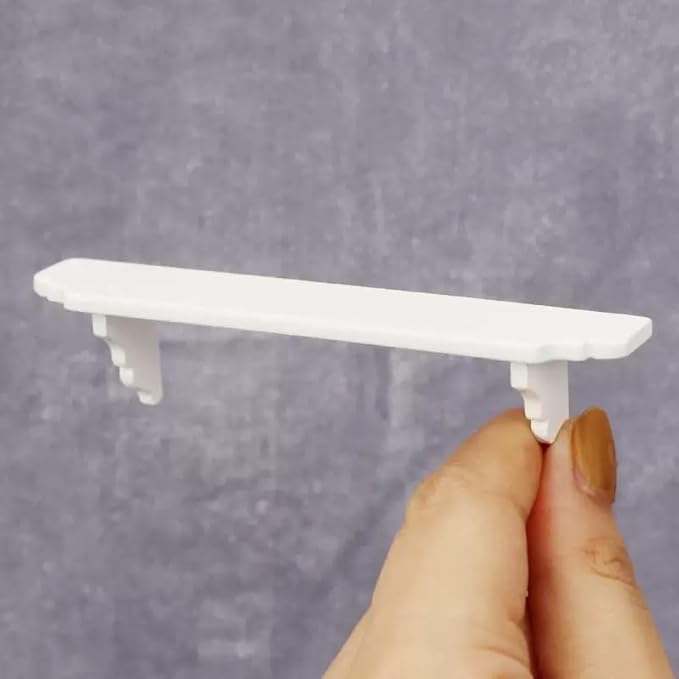 2Pcs White Dollhouse Wall Shelf,Miniature Accessories,Storage Shelf for Kitchen Scene Décor