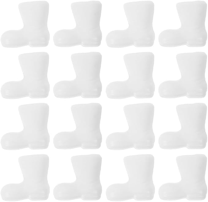 Cabilock Mini Shoes 24Pcs Plastic Santa Boots for Xmas Decoration Cute Miniature Boots for Dolls and Crafts Perfect Christmas Accessories