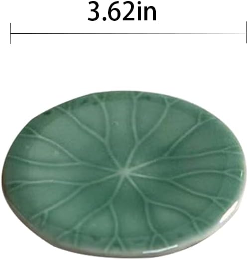 Small Jewelry Tray,Lotus Leaf Shape Decorative Ring Dish, Ceramic Green Porcelain Plate Dish Miniature Container for Jewelry Personal Items Incense Holders Trays Home Decoration Gifts