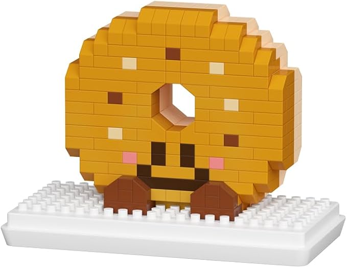 Bagel Happy Bread Series Food Cute Series Set Toy Mini Bricks Micro Building Kit Toys Desktop Ornaments Gift for Adults Kids