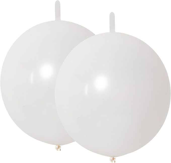 ADIDO EVA Pearl White Link Balloons 10 Inch - 80 Pcs Quick Link Balloons Latex Linking Balloon for Wedding Birthday Decorations