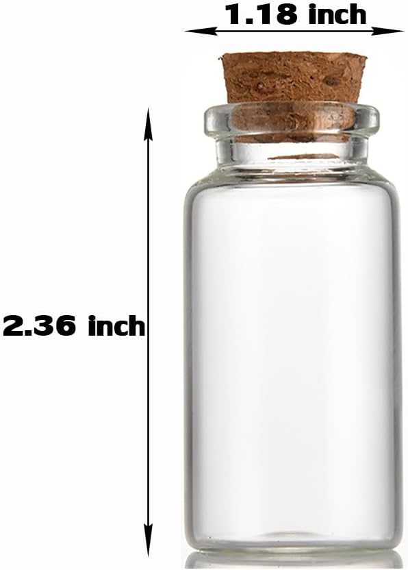 9 pcs 25ml Small Glass Bottles with Cork Stopper,Spell Jars,Decorative Bottle,Vials Jars,Wishing Bottle 30x60mm(1.18x2.36inch)