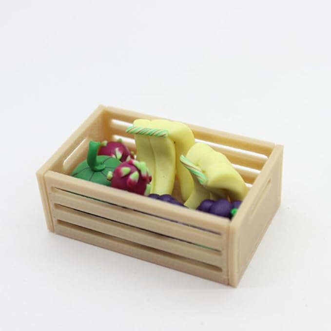 Totority Mini Storage Baskets 6pcs for Dollhouse and Supermarket Shelf, Durable Wooden Miniature Organizers for Warehouse Scene, Space-Saving Design, Perfect for Collectors and Hobbyists