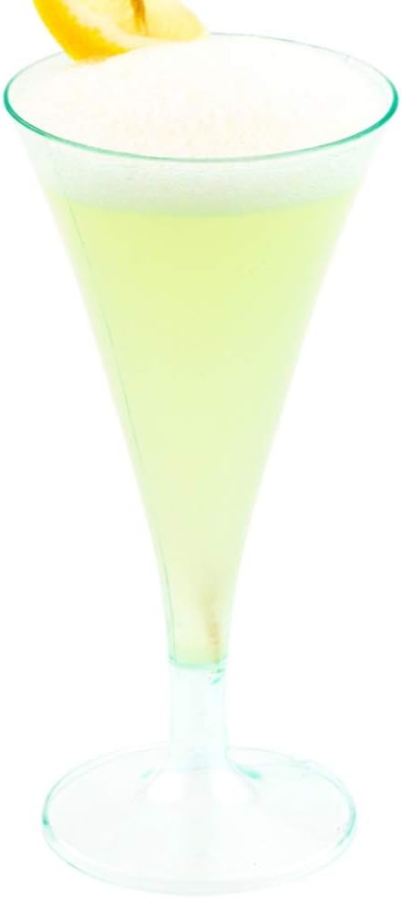 Restaurantware 3 Ounce Disposable Martini Glasses 100 Mini Plastic Martini Cups - Aperitif For Parties Or Catering Seagreen Plastic Mini Martini Glasses Serve Cocktails Appetizers Or Desserts