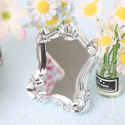 Silver 1/12 Miniature Wall Mirror Dollhouses Decoration Accessories, Dollhouses Mirror，Dollhouse DIY Accessories，Dollhouse Decor