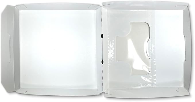Olympak UPDATED Individual Pizza Box | Disposable Mini Pizza Box with Clear Window | Easy Clamshell, Thick & Sturdy | Grease-resistant, Microwave & Freezer-safe | 200/Case (6" L x 6" W x 1.75" H)