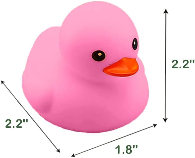 16PCS Pink Rubber Duck Kids Bath Duck Toys ,Squeak Rubber Ducks in Bulk Rubber Ducks Baby Shower Duck Decorations Party Favors (2.2’’)