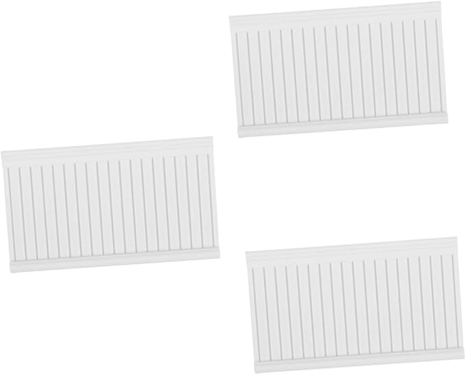3pcs Dollhouse Wall Dollhouse Interior Wainscoting Wainscoting 1 12 Scale Miniature Wall Trim Miniature Accessories Accessories Pla White