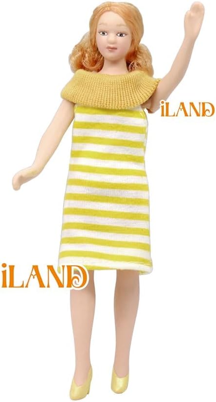 iland Dollhouse People 1/12 Scale, Dollhouse Family Doll incl Mum Dad (Modern Family 5pcs)