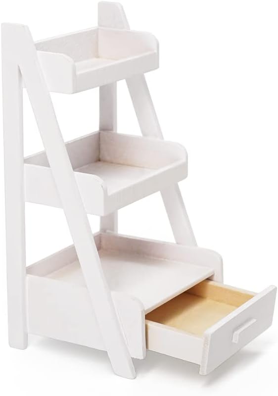 Odoria 1/12 Miniature Plant Shelf Dollhouse Decoration Accessories, White