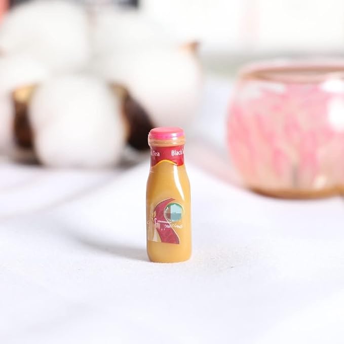Dollhouse Decoration Accessories, 1:12 Dollhouse Ornament 5 Pcs Mini Bottled Coffee Drink Set