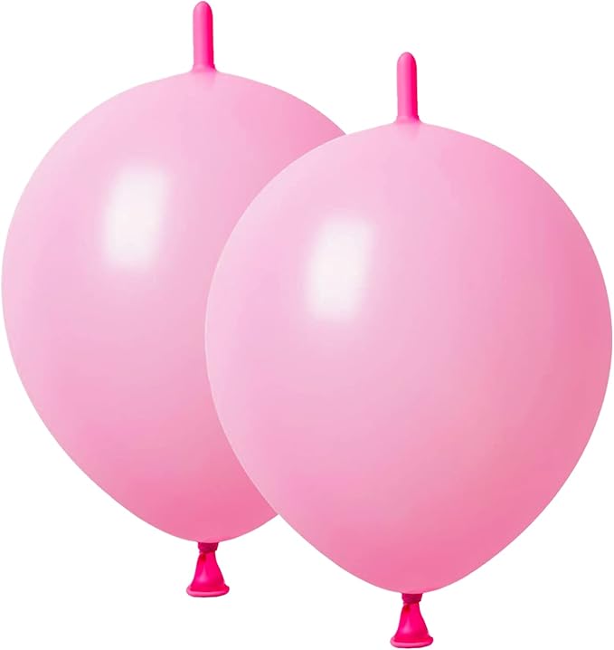 ADIDO EVA Link Balloons Pink 12 Inch Quick Latex Link Balloon 80 Pcs for Birthday, Halloween, Christmas, Party Festival Decorations
