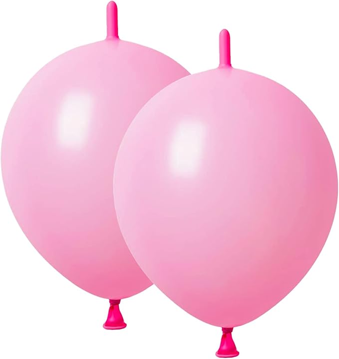 ADIDO EVA Link Balloons 6 Inch Pink Latex Quick Linkale Balloon 80 Pcs for Birthday, Halloween, Christmas, Party Festival Decorations