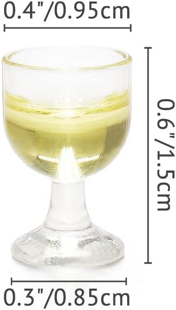 Odoria 1/12 Miniature Wine Glasses 4Pcs Dollhouse Decoration Accessories, White Wine