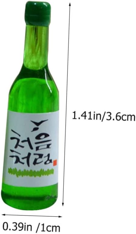 Sosoport 12pcs Miniature Wine Bottles Scale Korean Rice Wine Bottles for Dollhouse Decor