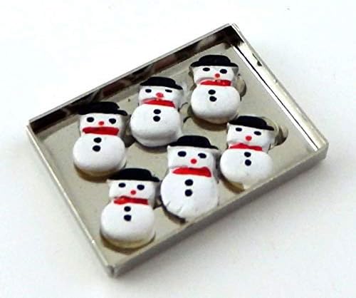 Dollhouse Miniature Cookies on Sheet, Snowman