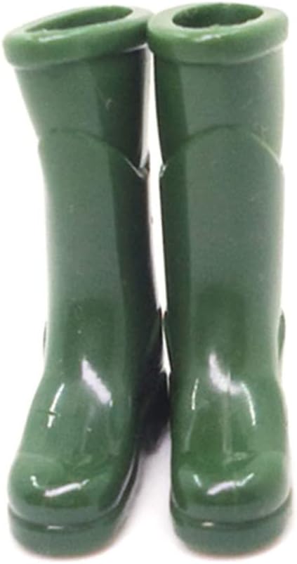 Dollhouse Rain Boots Miniature 1:12 Scale Color DIY Mini Rain Shoes Plastic Rainboot Decoration for Doll Dollhouse Accessories, Green| Boots