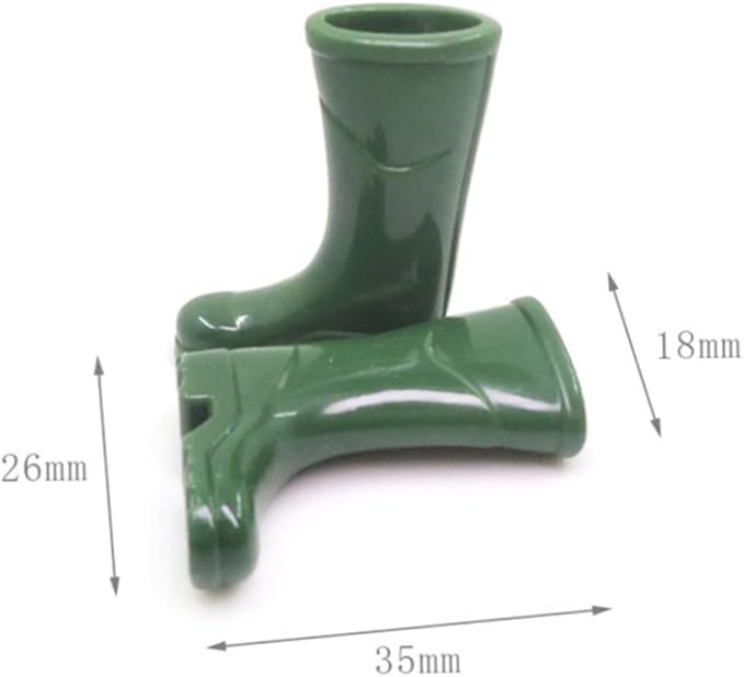 Christmas Decorations, Dollhouse Rain Boots Miniature 1:12 Scale Color DIY Mini Rain Shoes Plastic Rainboot Decoration for Doll Dollhouse Accessories, Green