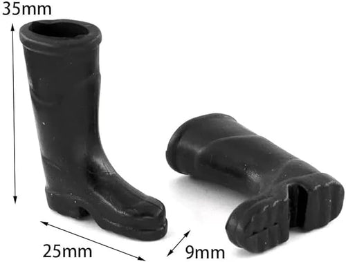 1Pair Black 1/12 Miniature Rubber Boots Dollhouse Garden Accessories，Dollhouse Accessories, Decorations