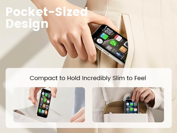 Leemoosa Mini Intelligent Unlocking Phone 3-inch high-Definition Touch Screen 3G Android Dual Card Dual Standby face ID Small Smartphone Suitable for Students and Children (2+16GB)(Pink)