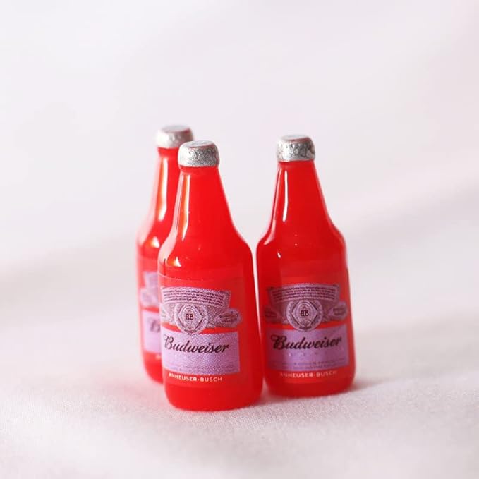 SXFSE Dollhouse Decoration Accessories, 1:12 Dollhouse Simulation 9 Pcs Mini Simulation Beer Bottle Wine Bottle Miniature Food Toy Mold