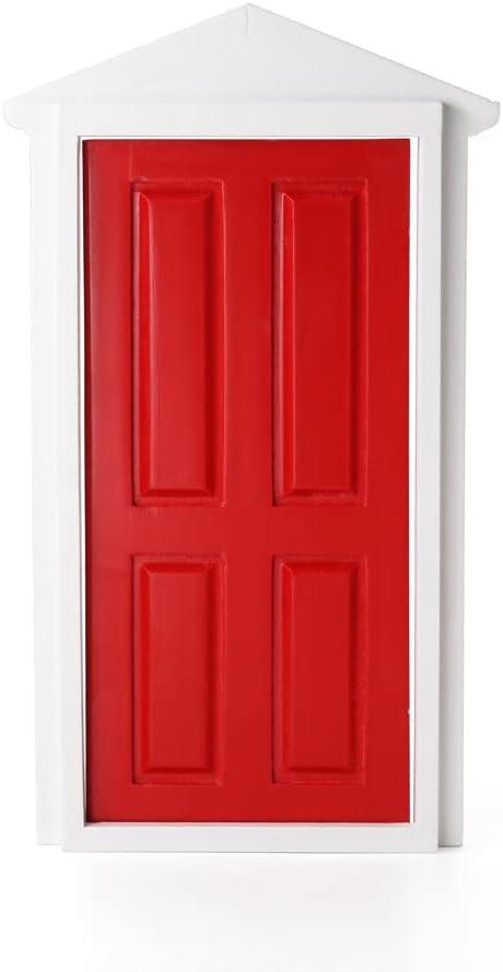 Odoria 1/12 Miniature Door Dollhouse Furniture Accessories, Red