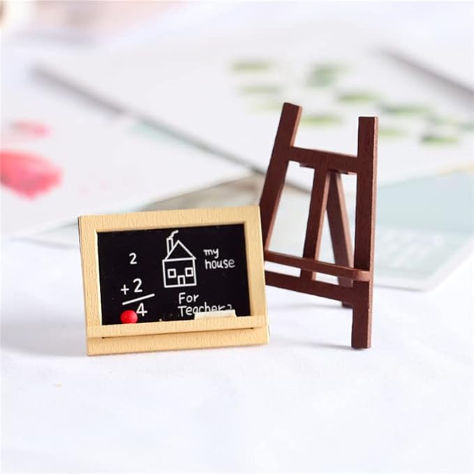 Dollhouse Accessories, 1:12 Dollhouse Miniature 4 Pcs Mini Easel Gallery Decorative Ornament