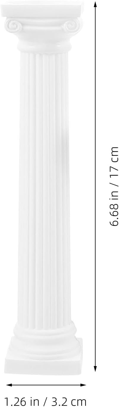 VICASKY Pillars Columns Pillar Column Greek Decoration Roman Decorative White Open Bookshelf Marble Plillars Garden Relief 6pcs Model Classic Table Decor Figure Architectural Sculpture Home DIY Crafts