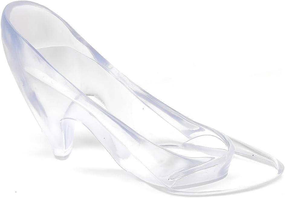 Oojami 6-Pack Mini Glass Slipper Party Favors – 4-Inch Clear Plastic Princess Shoes for Candy Holders, Wedding Centerpieces, and Quinceañera Decor