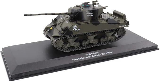 Motor city classics 1:43 Scale Military Diecast Collectible | M4A3 (76mm) 761st Tank Battalion - Germany, March 1944 | Militaria Diecast Model 23195-44