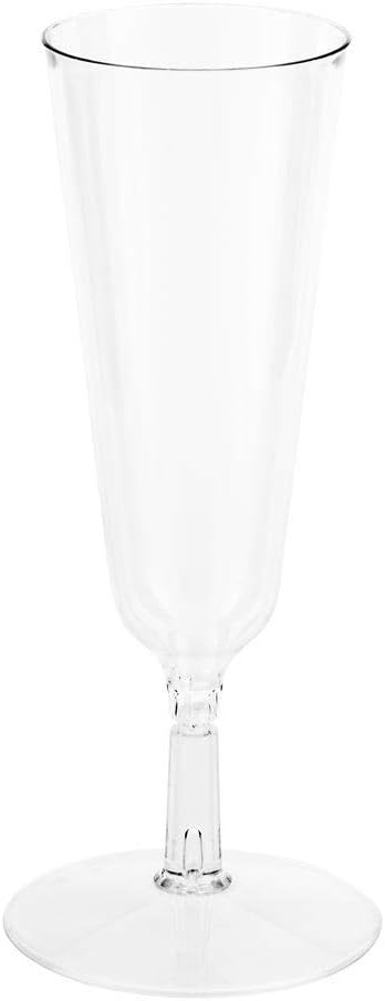 Restaurantware 2 Ounce Plastic Champagne Glasses 100 Disposable Disposable Champagne Glasses - Recyclable Crack Reistant Clear Plastic Small Mimosa Glasses For Parties or Weddings