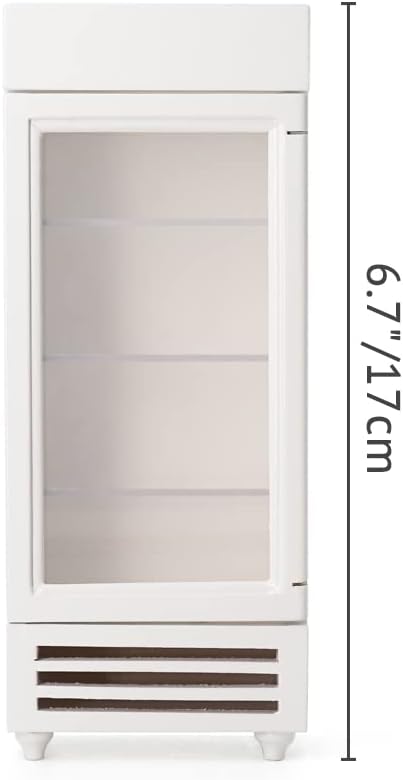 Odoria 1/12 Miniature Refrigerator Fridge Dollhouse Kitchen Furniture Accessories, White