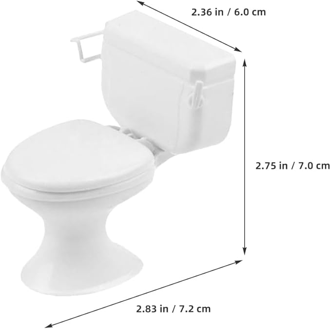 JECOMPRIS 8pcs Doll House Toilets: Mini Toilets 1/12 Scale Toilet Seat Miniature Toilet for Dolls Playset Accessories