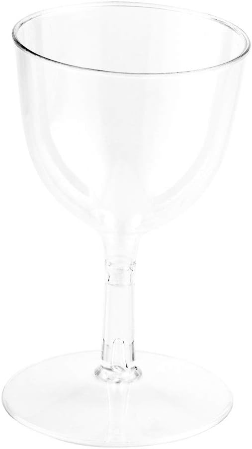 Restaurantware 2 Ounce Mini Wine Glasses 100 Disposable Plastic Wine Glasses - Recyclable Crack Resistant Clear Plastic Disposable Wine Goblets For Parties or Weddings
