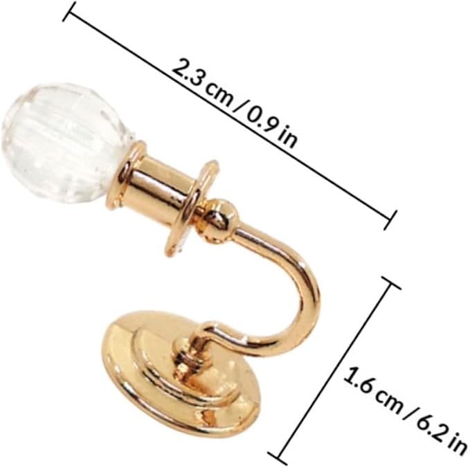 minkissy 12 Scale Dollhouse Decoration, Gold Color Mini Bedside Light for Dollhouse Accessories and Miniature Scene Lighting