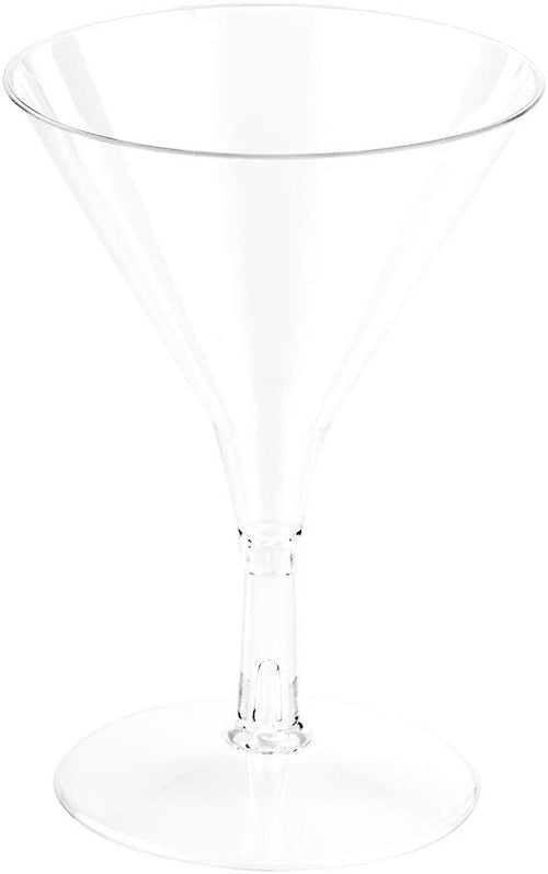 2 Ounce Mini Martini Glasses, 100 Disposable Plastic Martini Glasses - Recyclable, Crack Resistant, Clear Plastic Small Martini Glasses, For Parties or Weddings, - Restaurantware