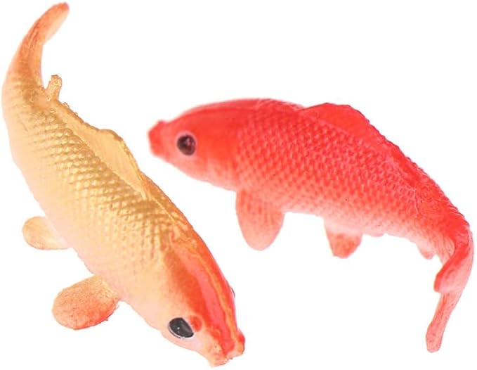 X Hot Popcorn 40Pcs Mini Koi Fish Mini Goldfish Figurines Miniature Koi Fish Tiny Goldfish Fairy Garden Supplies