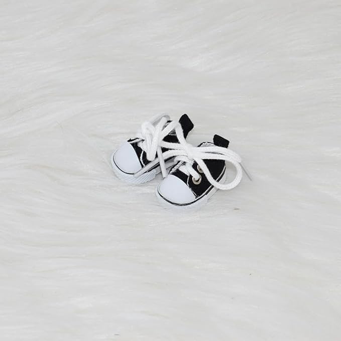 Compatible with Labubu Doll Shoes for 17cm Doll,Shoes Used for Labubu Accessories (F-Black)