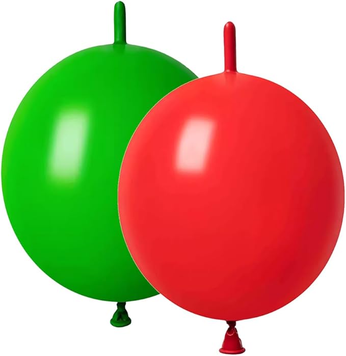 ADIDO EVA Link Balloons Red and Green 12 Inch Quick Link Balloon 80 Pcs for Wedding, Baby Shower, Christmas, Party Festival Decorations