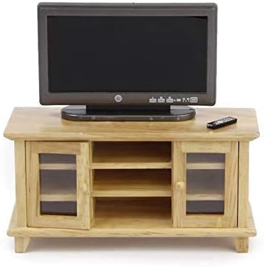 SXFSE Dollhouse TV Cabinet, 1:12 Scale Dollhouse Accessories Miniature Furniture Decor Model Toy
