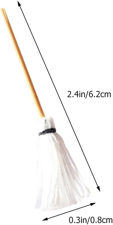 Kisangel 16sets Miniature Mop with Bucket, 1:12 Scale Mini Cleaning Tools for Dollhouses Furniture Landscapes Decoration