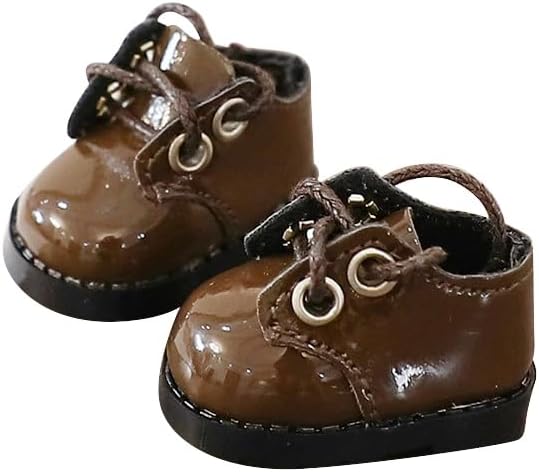 Compatible with Labubu Doll Shoes for 17cm Doll,Shoes Used for Labubu Accessories(P-Brown)
