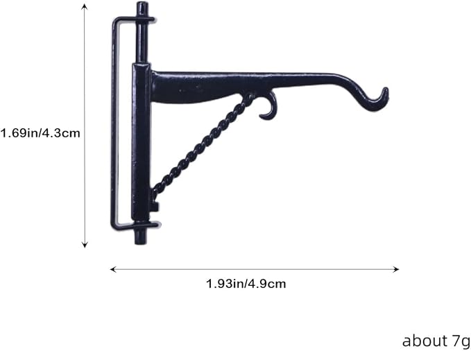 Miniature Metal Wall Bracket, 3PCS Dollhouse Plant Hanger Hook, Black, Miniature Wall Bracket, Dollhouse Decor
