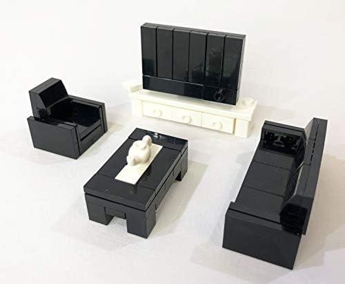 Brick Loot Toy Building Blocks Furniture Set – Minifigure City for Adults & Kids Age 6+, 100% Compatible with Lego & Major Brands, Includes Sofa, Bed, Bookshelf, TV, 236 Pieces