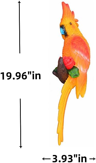 coolboy Hanging Parrot Bird Statues Decor,Tropical Real Resin Bird Figurines,Home Ornament Decor for Tiki Bar,Perfect for Yard Ornaments,Tree Decorations Outdoor,Patio,Lawn,Tree Trunk, Porch