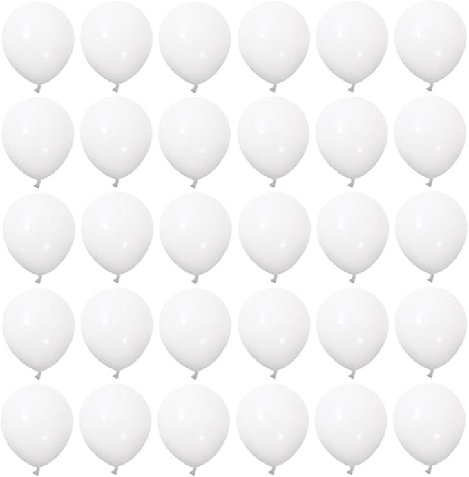 5 inch White Latex Balloons, 100 pcs Mini Thick Party Balloons for Birthday Wedding Baby Shower Decorations(White)